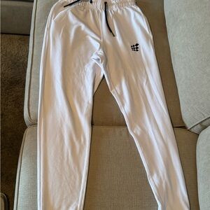 Jed North Cream Joggers with Black Label